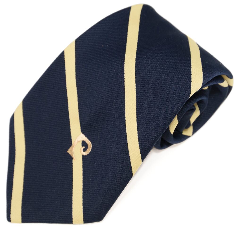 Pierre Cardin Vintage Blue Yellow Striped 60's 70's Polyester Necktie Neck Tie